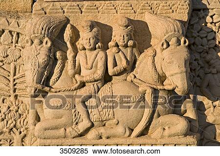 Stock Photography - India, Madhya Pradesh, Sanchi, Rear view of the northern gateway; Stupa N1. Fotosearch
