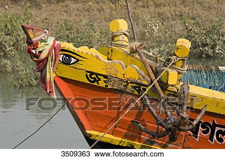 Stock Image - India, West Bengal, Digha, Prow of boat. Fotosearch