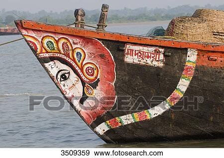 India, West Bengal, Painting on the prow of a fishing boat View Large Photo Image Stock Photo - India, West Bengal, Painting on the prow of a fishing boat. Fotosearch