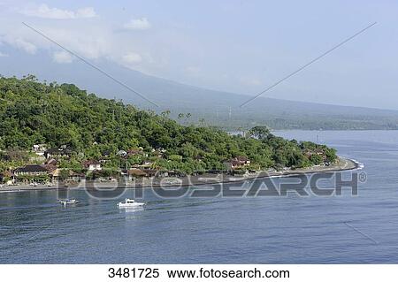 Indonesia, Bali, Amed, Panorama, the beach and village of Amed View Large Photo Image Stock Photography - Indonesia, Bali, Amed, Panorama, the beach and village of Amed. Fotosearch