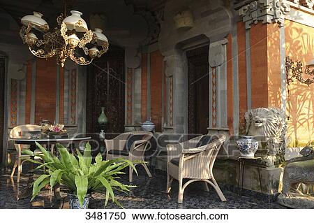 Stock Image - Indonesia, Bali, Bedulu, the royal palace of Bedulu proposes a few rooms.. Fotosearch