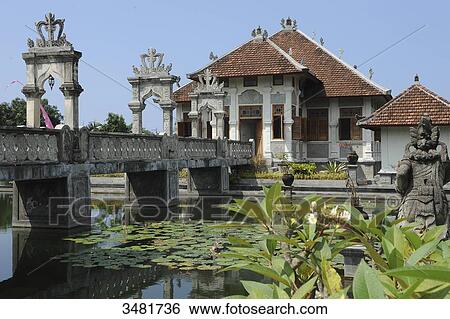 Indonesia, Bali, Le Taman Ujung (the water palace) built by the king of Karangasem, the palace is surrounded by beautiful ponds with water lilies depending on the season View Large Photo Image Stock Photograph - Indonesia, Bali, Le Taman Ujung (the water palace) built by the king of Karangasem, the palace is surrounded by beautiful ponds with water lilies depending on the season. Fotosearch