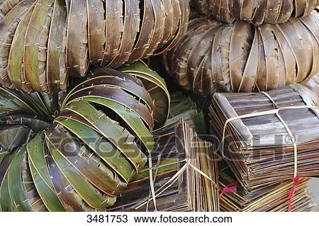 Stock Image - Indonesia, Bali, offerings for a great ceremony. Fotosearch