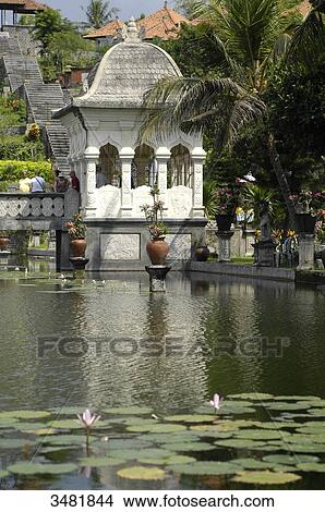 Indonesia, Bali, Tirtagangga Taman Ujung (the Water palace) built by the king of Karangasem. The palace is surrounded by beautiful pools of water lilies depending on the seasons. View Large Photo Image Picture - Indonesia, Bali, Tirtagangga Taman Ujung (the Water palace) built by the king of Karangasem. The palace is surrounded by beautiful pools of water lilies depending on the seasons.. Fotosearch