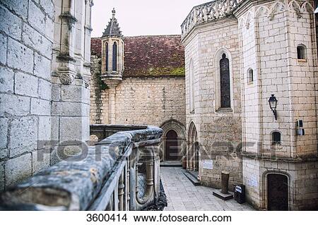 Inner courtyard of the Sanctuary of Rocamadour, Lot, France View Large Photo Image Picture - Inner courtyard of the Sanctuary of Rocamadour, Lot, France. Fotosearch