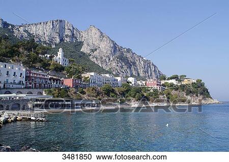 Italy, Amalfi Coast, Capri, Panorama, Marina Grande, San Stefano Church. View Large Photo Image Stock Image - Italy, Amalfi Coast, Capri, Panorama, Marina Grande, San Stefano Church.. Fotosearch