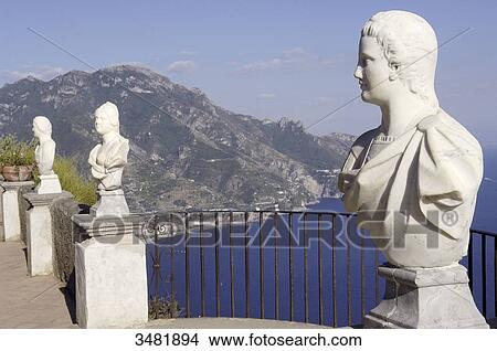 Italy, Amalfi Coast, Ravello, Villa Cimbrone, panoramic viewpoint on the Amalfi Coast, The Terasse of the Inifinite View Large Photo Image Picture - Italy, Amalfi Coast, Ravello, Villa Cimbrone, panoramic viewpoint on the Amalfi Coast, The Terasse of the Inifinite. Fotosearch