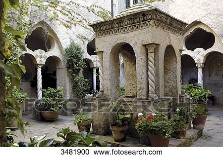 Italy, Amalfi Coast, Ravello, Villa Cimbrone, The old cloister San Francesco View Large Photo Image Stock Image - Italy, Amalfi Coast, Ravello, Villa Cimbrone, The old cloister San Francesco. Fotosearch
