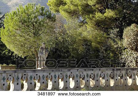 Italy, Amalfi Coast, Ravello, Villa Cimbrone, the garden is decorated with statues and temples View Large Photo Image Stock Photo - Italy, Amalfi Coast, Ravello, Villa Cimbrone, the garden is decorated with statues and temples. Fotosearch