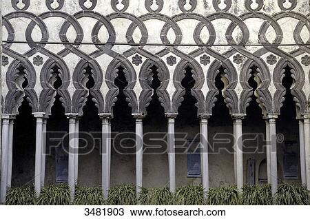 Italy, Campania, Amalfi Coast, Ravello, Villa Rufolo, The Kiostro, Moorish cloisters View Large Photo Image Stock Image - Italy, Campania, Amalfi Coast, Ravello, Villa Rufolo, The Kiostro, Moorish cloisters. Fotosearch