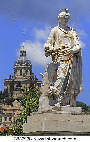 Italy, Sicilia, Messina. The Statue of Messina (Dedicated to Ferdinand II of Bourbon, by sculptor G. Prinzi View Large Photo Image Stock Photo - Italy, Sicilia, Messina. The Statue of Messina (Dedicated to Ferdinand II of Bourbon, by sculptor G. Prinzi. Fotosearch