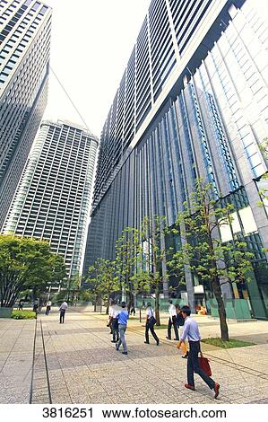 Stock Image - Japan, Tokyo, business area. Fotosearch