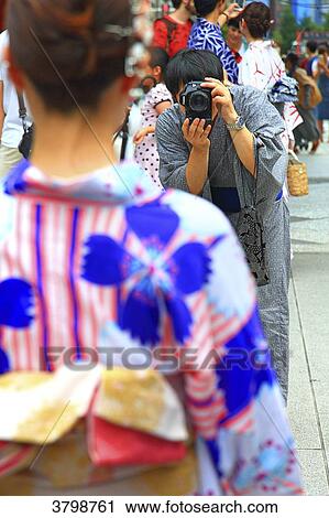 Japan, Tokyo. Kimono View Large Photo Image Stock Image - Japan, Tokyo. Kimono. Fotosearch
