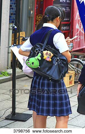 Stock Photograph - Japan, Tokyo. School girl. Fotosearch