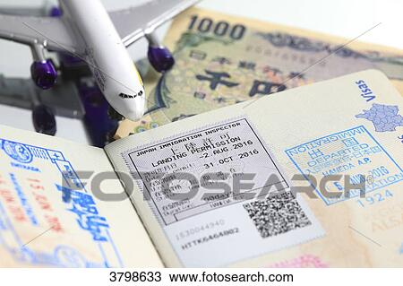 Japanese visa on french passport View Large Photo Image Stock Image - Japanese visa on french passport. Fotosearch