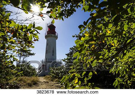 Lighthouse against the light, Gosier island, Guadeloupe, France View Large Photo Image Stock Photo - Lighthouse against the light, Gosier island, Guadeloupe, France. Fotosearch