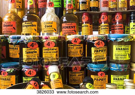 Local products: jam, rhum... aint-Pierre, Martinique, France View Large Photo Image Stock Image - Local products: jam, rhum... aint-Pierre, Martinique, France. Fotosearch