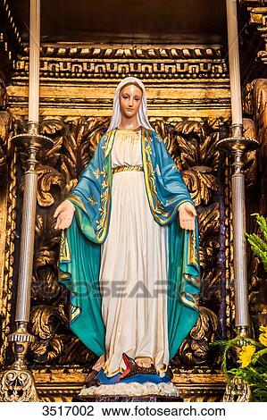 Stock Image - Madeira Island, Camara de Lobos, icon of the Virgin Mary. Fotosearch