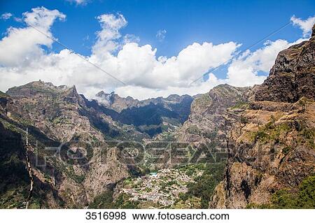 Stock Photo - Madeira Island, Curral das freiras, view of the valley and the village. Fotosearch