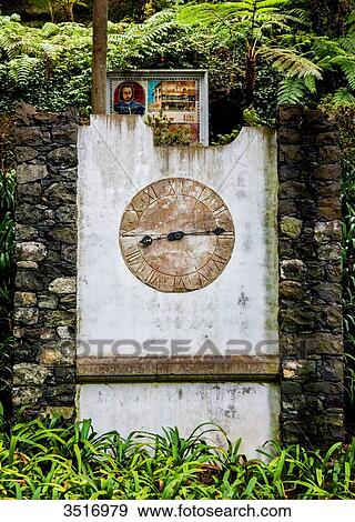 Madeira Island, Monte Palace Tropical Gardens, old stone clock View Large Photo Image Stock Photo - Madeira Island, Monte Palace Tropical Gardens, old stone clock. Fotosearch