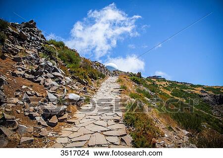 Madeira Island, Pico do Arieiro, paved path with observatory View Large Photo Image Picture - Madeira Island, Pico do Arieiro, paved path with observatory. Fotosearch