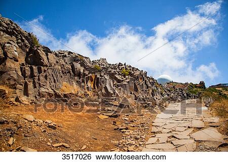 Madeira Island, Pico do Arieiro, paved path with observatory View Large Photo Image Stock Photograph - Madeira Island, Pico do Arieiro, paved path with observatory. Fotosearch