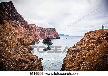 Stock Photograph - Madeira Island, Ponta do Furado cliff. Fotosearch