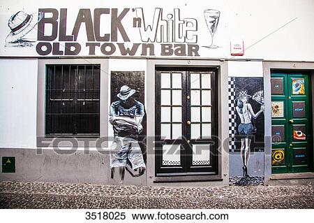 Madeira Island, Porto Rua de So Tiago, Old Town Bar View Large Photo Image Stock Photography - Madeira Island, Porto Rua de So Tiago, Old Town Bar. Fotosearch