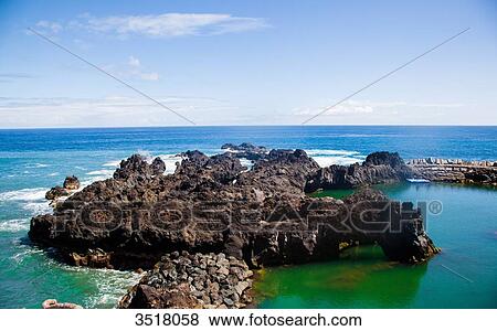 Madeira Island, volcanic rock on the coast of Seixal View Large Photo Image Stock Photo - Madeira Island, volcanic rock on the coast of Seixal. Fotosearch