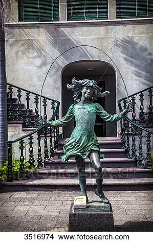 Madeira, Monte Palace Tropical Gardens statue of a girl skipping rope View Large Photo Image Picture - Madeira, Monte Palace Tropical Gardens statue of a girl skipping rope. Fotosearch