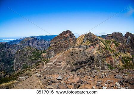 Stock Photograph - Madeira, Pico do Arieiro, road. Fotosearch