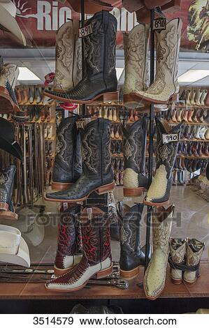 Mexico, Chihuahua State, Chihuahua, Store of cowboys boots View Large Photo Image Stock Photo - Mexico, Chihuahua State, Chihuahua, Store of cowboys boots. Fotosearch