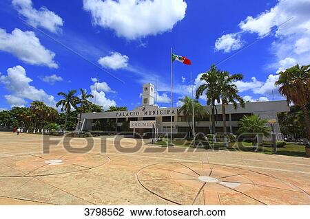 Mexico, Quintana Roo, Cozumel Island. San Miguel de Cozumel. Palacio Municipal. View Large Photo Image Stock Image - Mexico, Quintana Roo, Cozumel Island. San Miguel de Cozumel. Palacio Municipal.. Fotosearch