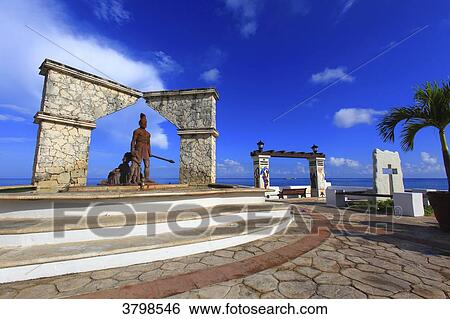 Mexico, Quintana Roo, Cozumel Island. San Miguel de Cozumel. Cross-Breeding monument View Large Photo Image Stock Photograph - Mexico, Quintana Roo, Cozumel Island. San Miguel de Cozumel. Cross-Breeding monument. Fotosearch
