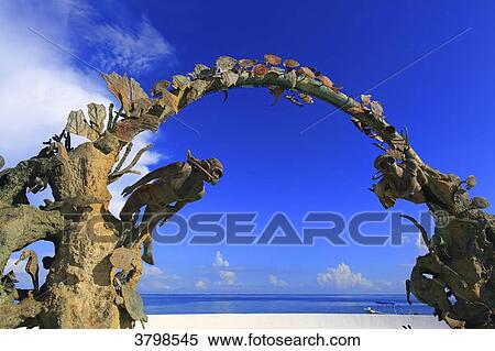 Mexico, Quintana Roo, Cozumel Island. San Miguel de Cozumel. Scuba Arch. View Large Photo Image Stock Photography - Mexico, Quintana Roo, Cozumel Island. San Miguel de Cozumel. Scuba Arch.. Fotosearch