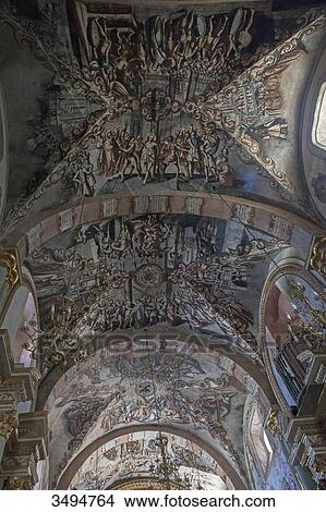 Mexico, State of Guanajuato, Baroque frescoes by Antonio Martinez de Pocasangre, vault of the nave, sanctuary of Jesus Nazareno de Atotonilco, 18th century View Large Photo Image Picture - Mexico, State of Guanajuato, Baroque frescoes by Antonio Martinez de Pocasangre, vault of the nave, sanctuary of Jesus Nazareno de Atotonilco, 18th century. Fotosearch