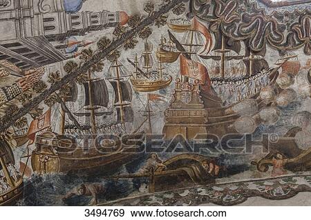 Stock Photo - Mexico, State of Guanajuato, Baroque frescoes by Antonio Martinez de Pocasangre, sanctuary of Jesus Nazareno de Atotonilco, 18th century. Fotosearch