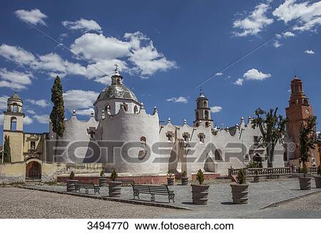 Stock Image - Mexico, State of Guanajuato, Facade, Sanctuary of Jesus Nazareno de Atotonilco, 18th century. Fotosearch