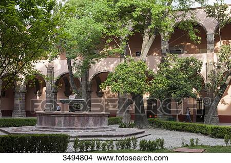 Mexico, State of Guanajuato, San Miguel de Allende, Patio of the Cultural Center El Nicromante View Large Photo Image Picture - Mexico, State of Guanajuato, San Miguel de Allende, Patio of the Cultural Center El Nicromante. Fotosearch
