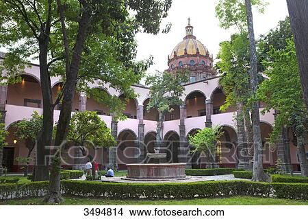 Mexico, State of Guanajuato, San Miguel de Allende, Patio of the Cultural Center El Nicromante, old cloister, Fine arts View Large Photo Image Picture - Mexico, State of Guanajuato, San Miguel de Allende, Patio of the Cultural Center El Nicromante, old cloister, Fine arts. Fotosearch