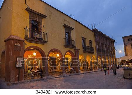 Mexico, State of Guanajuato, San Miguel de Allende, Portal Allende, main square, Zocalo View Large Photo Image Stock Image - Mexico, State of Guanajuato, San Miguel de Allende, Portal Allende, main square, Zocalo. Fotosearch