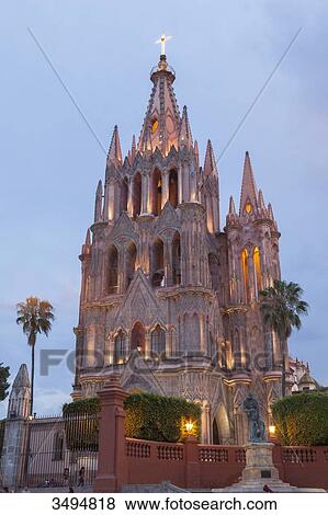 Mexico, State of Guanajuato, San Miguel de Allende, San Miguel Arcangel Cathedral, Neogothic style, late 19th century View Large Photo Image Stock Photo - Mexico, State of Guanajuato, San Miguel de Allende, San Miguel Arcangel Cathedral, Neogothic style, late 19th century. Fotosearch