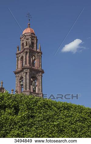 Mexico, State of Guanajuato, San Miguel de Allende, San Francisco de Sales church bell tower, 18th century View Large Photo Image Stock Photo - Mexico, State of Guanajuato, San Miguel de Allende, San Francisco de Sales church bell tower, 18th century. Fotosearch