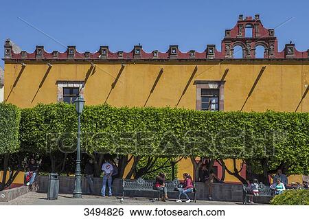 Mexico, State of Guanajuato, San Miguel de Allende, Plaza civica Allende, Colegio San Francisco de Sales View Large Photo Image Stock Photograph - Mexico, State of Guanajuato, San Miguel de Allende, Plaza civica Allende, Colegio San Francisco de Sales. Fotosearch