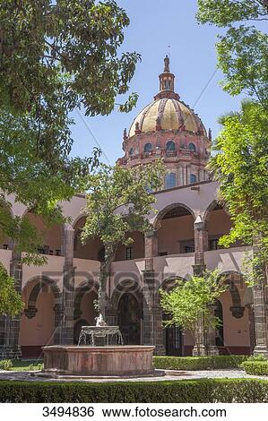 Mexico, State of Guanajuato, San Miguel de Allende, Patio of the Cultural Center El Nicromante, old cloister, Fine arts View Large Photo Image Stock Photograph - Mexico, State of Guanajuato, San Miguel de Allende, Patio of the Cultural Center El Nicromante, old cloister, Fine arts. Fotosearch