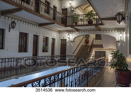 Mexico, Toluca, Hall of the Colonial Hotel View Large Photo Image Stock Photograph - Mexico, Toluca, Hall of the Colonial Hotel. Fotosearch