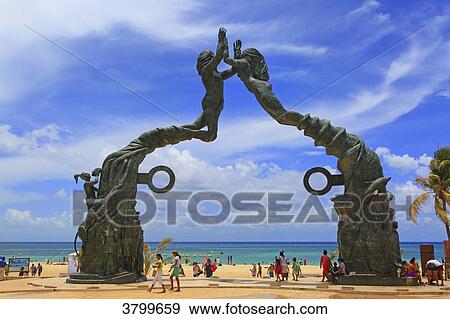 Mexico, Yucatan, Playa del Carmen. Parque Los Fundadores: Portal Maya View Large Photo Image Stock Photo - Mexico, Yucatan, Playa del Carmen. Parque Los Fundadores: Portal Maya. Fotosearch
