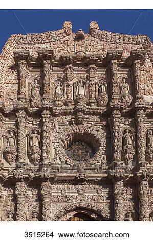 Mexico, Zacatecas state, Zacatecas, a UNESCO World Heritage. Cathedral, churrigueresque pink sandstone facade, 18th century View Large Photo Image Picture - Mexico, Zacatecas state, Zacatecas, a UNESCO World Heritage. Cathedral, churrigueresque pink sandstone facade, 18th century. Fotosearch