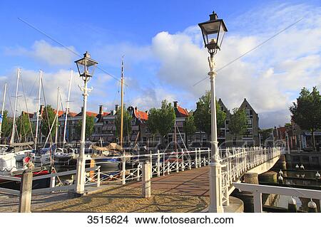 Netherlands, Friesland. Harlingen. The harbour. View Large Photo Image Picture - Netherlands, Friesland. Harlingen. The harbour.. Fotosearch