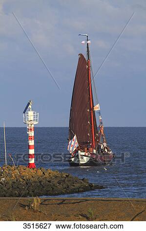 Stock Photo - Netherlands, Friesland. Harlingen. The harbour.. Fotosearch